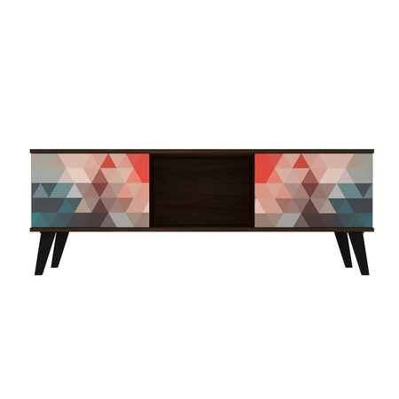 DESIGNED TO FURNISH Doyers Mid-Century Modern TV Stand in Multicolor & Blue, 19.84 x 53.15 x 14.17 in. DE2616325